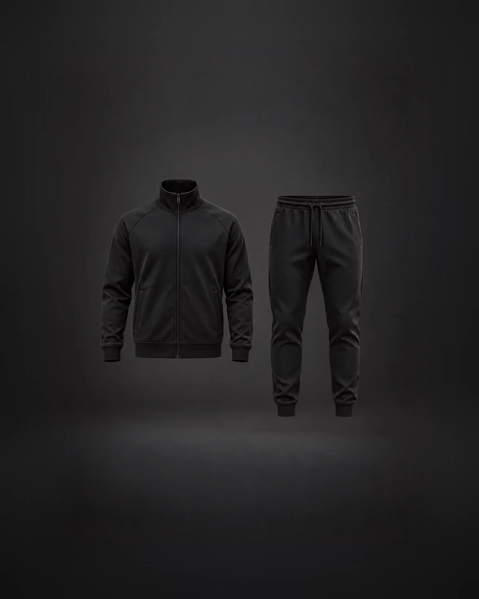 Blank white label tracksuit ready for custom branding
